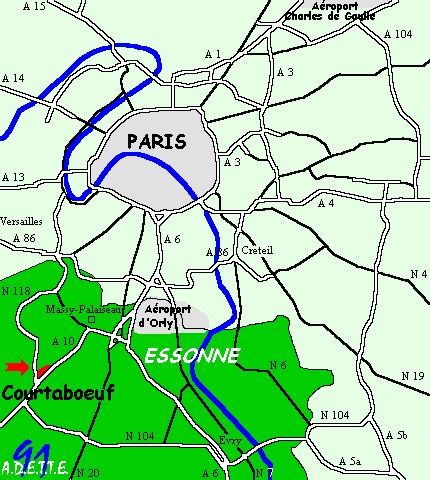 COURTABOEUF : situation map